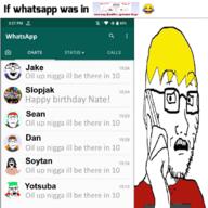 4chan anime dan doctor dr_soyberg emoticon gigachad glasses hair holding_object holding_phone jake jakparty_soy laughing meme multiple_soyjaks nate phone scared sean soygem_party soyjak_party stubble subvariant:neutralplier subvariant:soyak_(concerned) trend:slopjak variant:a24_slowburn_soyjak variant:feraljak variant:markiplier_soyjak variant:punkjak variant:sloppy variant:soyak variant:soytan whatsapp yotsoyba // 680x680 // 202.3KB