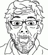 black_eyes buddy discord doctor_penez ear glasses hair human irony_server ironyhub okbuddyretard open_mouth reddit soyjak stubble teeth variant:unknown // 609x699 // 129.3KB