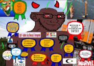 adolf_hitler animal atheism award brown_skin china crescent cross esl flag flag:china flag:germany flag:greece flag:india flag:israel flag:lgbt_pride_flag flag:romania gem germany glasses god greece hinduism india israel lgbt_(4chan) lion marvel meta:tagme nambla nigger pol_(4chan) red_eyes romania slopjak smile soyjak star_(symbol) star_and_crescent stubble swastika text variant:soyak // 860x600 // 578.2KB