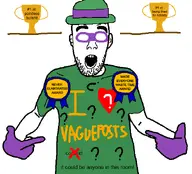 arm award bald clothes covered_eyes ear forehead_lines glove hand hat heart i_love lips mask no_glasses nose open_mouth pointing riddler stubble teeth text trophy vagueposting variant:shirtjak // 618x559 // 217.9KB