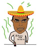 arm brown_skin button closed_mouth clothes glasses hair hand hat millions_must_die sombrero soyjak stink_lines stinky subvariant:chudjak_front text variant:chudjak // 1080x1320 // 119.9KB