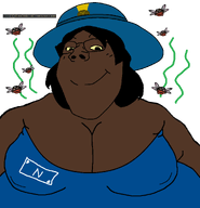 big_breasts breasts brown_skin clothes fat glasses hair hat looking_at_you lucky_(user) meta:namefags nose smile space_station_13 stink_lines subvariant:gapejak_female subvariant:jartycuck subvariant:wholesome_soyjak variant:chudjak variant:gapejak // 1674x1740 // 173.9KB