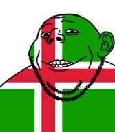 closed_mouth flag flag:stormvik glasses grin looking_at_you smile soyjak stubble subvariant:gapealien variant:gapejak // 722x832 // 51.2KB