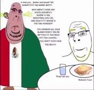 2soyjaks animal aryan bird blond blond_beard blue_eyes bread butter cactus eagle fat flag flag:mexico hair latino low_quality mexico meximutt music plant red_eyes satoko_houjou(namefag) seasoning snake soyjak spanish_text text video water yellow_hair // 480x464, 19.9s // 303.7KB