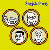 4soyjaks album_cover arm closed_mouth ear glasses hair hand music music_parody neutral open_mouth parody redraw smile song soyjak soyjak_party stubble submarine subvariant:neutralplier text the_beatles thumbs_up variant:chudjak variant:cobson variant:impish_soyak_ears variant:markiplier_soyjak video window yellow yellow_submarine // 1000x1000, 160.5s // 4.4MB