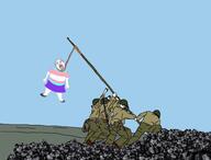 bloodshot_eyes closed_mouth coal crying fat glasses hand hanging helmet history holding_object iwo_jima m1_helmet military military_uniform open_mouth rope side_profile skirt smug stubble tongue traced tranny transgender_flag uniform variant:bernd variant:chudjak variant:impish_soyak_ears world_war_2 // 980x744 // 79.2KB