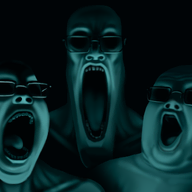 3d 3soyjaks dark glasses open_mouth soyjak stretched_mouth tongue trend:soyjak_trio variant:gapejak variant:markiplier_soyjak variant:tony_soprano_soyjak // 1596x1128 // 587.1KB