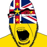angry country cross flag flag:niue glasses niue open_mouth soyjak star stubble variant:cobson // 721x720 // 32.3KB