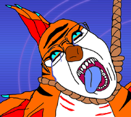 ack crying ear glasses hanging invizimals open_mouth orange_skin tongue_out variant:bernd variant:gapejak // 687x613 // 270.5KB