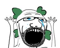 4chan 4cuck anime crying distorted glasses hair soyjak variant:excited_soyjak yotsoyba // 450x361 // 92.4KB