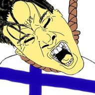 1488 asian finland hair hanging merge open_mouth rope small_eyes soyjak suicide variant:bernd variant:unknown // 477x480 // 42.6KB