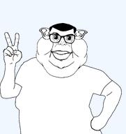 finger glasses holding_up_hand peace_sign shirts subvariant:branigger subvariant:sassy_brandon transparent_background variant:brandon // 717x762 // 13.0KB