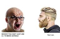 ai_generated artificial_intelligence balding beard crying glasses hair irl nordic_chad open_mouth soyjak stubble text variant:soyak // 828x544 // 38.9KB