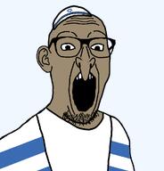 bald brown_skin clothes ear glasses hat jewish_nose judaism jude kike kippah nose open_mouth series:yehudyakim soyjak star_of_david tallit variant:gimper wrinkles // 947x990 // 49.7KB bald brown_skin clothes ear glasses hat jewish_nose judaism jude kike kippah nose open_mouth series:yehudyakim soyjak star_of_david tallit variant:gimper wrinkles // 947x990 // 49.7KB