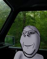 in_car nature rain shadow smile subvariant:wholesome_soyjak variant:gapejak // 720x900 // 306.6KB