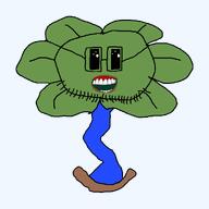 black_eyes flower flowey glasses green_skin open_mouth pepe_the_frog petals plant stem undertale variant:floweyjak // 1000x1000 // 38.6KB