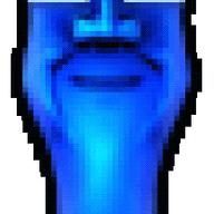 animated blue blue_skin calm closed_eyes closed_mouth doom glasses happy pixel_art soulsphere soyjak stubble variant:markiplier_soyjak // 179x480 // 402.0KB