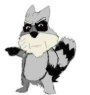 animal arm brown_eyes closed_mouth hand looking_at_you pointing racoon soyjak variant:cobson // 1590x1688 // 166.7KB