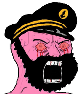 beard bloodshot_eyes clothes hat nas:wojak open_mouth pink_skin pirate pirate_hat red_eyes teeth wojak // 584x659 // 245.2KB