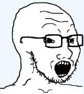 excited glasses looking_to_the_right open_mouth raised_eyebrow soyjak stubble subvariant:soyak_34 surprised teeth template transparent_background variant:soyak // 607x678 // 13.1KB