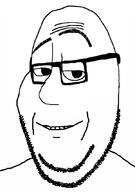 glasses merge open_mouth raised_eyebrow series:fusionjaks soyjak stubble subvariant:wholesome_soyjak variant:gapejak variant:smugjak // 600x851 // 27.2KB