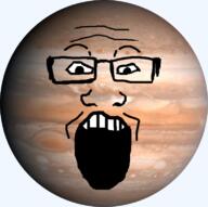 glasses jupiter objectsoy open_mouth planet soyjak space stubble variant:markiplier_soyjak // 779x773 // 503.0KB