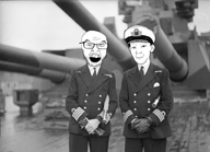 artillery black_and_white irl_background military_uniform royal_navy variant:feraljak variant:kuzjak warship // 800x579 // 265.0KB