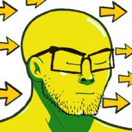 arrow biz_(4chan) calm ear glasses soyjak stubble variant:nujak yellow yellow_skin // 1000x1000 // 284.7KB