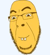 buck_teeth emoticon glasses grin nerd series:soymoji smile stubble variant:cobson yellow yellow_skin // 775x849 // 39.1KB