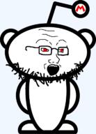 antenna glasses mario nintendo open_mouth orange_eyes reddit redditard snoo soyjak stubble variant:soyak video_game // 552x768 // 81.1KB