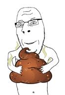123rf arm closed_mouth glasses hand holding_object holding_poop poop smile soyjak stinky stock_image stock_image_watermark stubble subvariant:nucob variant:cobson variant:ronald watermark // 680x991 // 175.0KB
