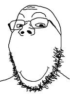 glasses good_boy inaccurate_face_proportions open_mouth smile soyjak stubble variant:gapejak // 602x800 // 18.7KB