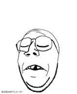 animated byonbyon closed_eyes deformed glasses poyopoyo sad soyjak stubble subvariant:emmanuel subvariant:wholesome_soyjak variant:gapejak // 330x400 // 241.2KB