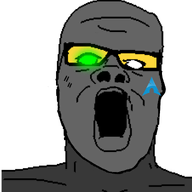 arch_linux glasses glowing glowing_eyes grey_skin no_pupils no_teeth nose soot soot_colors soyjak_party variant:a24_slowburn_soyjak white_background // 2048x2048 // 325.9KB