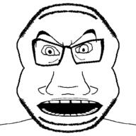 angry glasses meta:tagme open_mouth soyjak stubble variant:feraljak // 600x600 // 19.7KB