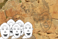 cave_painting caveman caveman_garment clothes ear leopard_print multiple_soyjaks rock_art smile stone stone_age variant:vlodson // 1024x680 // 1.2MB
