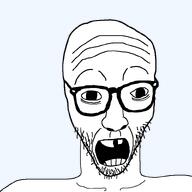 crooked_teeth eyebrows eyes glasses nose open_mouth stubble transparent_background variant:casnatus wrinkles // 800x800 // 16.2KB