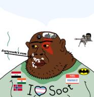 Warrior-Z(user) ass braphog brown_skin closed_mouth coinslot cum cum_slut flag:india flag:iraq flag:norway green_shirt hello_my_name_is_(sticker) i_trans_heart islam jartycuck namefag_drama nigger queen_of_spades shitskin sniper_rifle soot soyjak_party stinky subvariant:incel_chudjak sweating thong variant:chudjak variant:meximutt yellow_sclera // 1152x1198 // 111.0KB