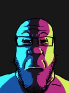 bored dark_room glasses lighting neon soyjak stubble variant:markiplier_soyjak // 600x800 // 21.1KB