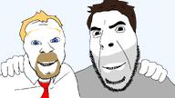 5_o_clock_shadow blue_eyes brown_eyes brown_hair friendship hand kino movie series:trios_&_duos shaun_of_the_dead smile stubble variant:cobson variant:feraljak yellow_hair // 1920x1080 // 57.2KB