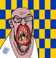 angry animal british distorted ear england flag flag:surrey flower glasses hair irl lion open_mouth plant rotten_teeth soyjak stubble surrey teeth united_kingdom variant:feraljak white_skin yellow_teeth you_were_one_i_ker // 1048x1081 // 268.3KB