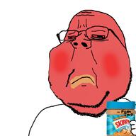 allergic_reaction allergy food glasses peanut peanut_butter red_eyes red_skin series:imp_&_gape signature skippy stubble subvariant:wholesome_soyjak variant:gapejak // 900x900 // 262.8KB