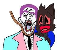 clothes furry rope sonic_the_hedgehog soyjak stones_(sonic) stubble suit tails_(sonic) tranny trend:jartycuck trend:slopjak variant:sonicjak // 1250x1080 // 341.3KB