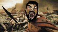 300_(movie) battle beard greece king_leonidas scream sparta spartan spear variant:bernd // 1296x730 // 1.7MB