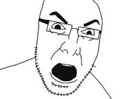 angry glasses open_mouth soyjak stubble variant:unknown // 800x597 // 13.9KB