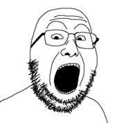 glasses open_mouth soyjak stubble variant:gapejak2 // 500x461 // 8.2KB