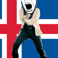 animated country dance flag full_body gangnam_style glasses iceland irl open_mouth push_pin soyjak sticky stubble variant:cobson // 300x460 // 303.5KB