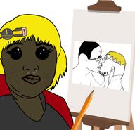 chud closed_eyes drawfag drawing dyke faggot female gay glasses hand happy kate_hikes kiss kissing lips mustache nate nigger pencil pooner shitskin side_profile soyjak stubble subvariant:flarteyejak subvariant:hunky_twink_sex_machine subvariant:scott variant:alicia variant:fisheyejak variant:flartson wanky_tomboy_dommy_mommy // 1865x1800 // 744.5KB