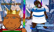 black_sclera black_skin bloodshot_eyes blue_eyes coat crown crying faggot flag:greece flag:kenya flag:lgbt_pride_flag flag:minor_attracted_person gay hanging hyperborea killerkenyan_(user) king korg_(namefag) korg_is_a_gay_ass_pedophile_from_greece open_mouth painted_nails painting rainbow rope skirt soyjak subvariant:massjak suicide tongue tranny troon variant:bernd variant:gapejak // 1830x1080 // 811.8KB