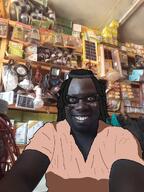 anti_soytan beanie blush clothes glasses hair irl irl_background smile uganda variant:soytan // 765x1020 // 1.0MB